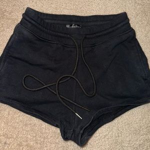 White fox black lounge shorts